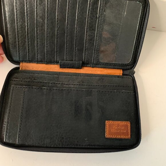 VINTAGE DOONEY & BOURKE PEBBLE LEATHER WALLET TOP GRAIN LEATHER TRIM - Picture 3 of 8